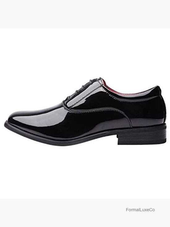 Men\'s Faux Patent Leather Tuxedo Oxfords Size 11 Lace-up Derby Dress Shoes